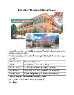 Unit 6 lớp 7 Project sách Global Success