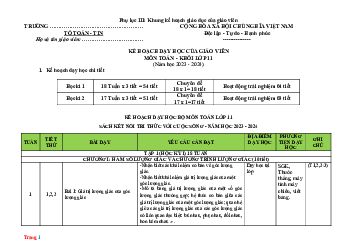Kế hoạch giáo dục Toán 11 Kết nối tri thức 2023-2024