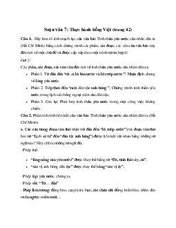 Thực hành tiếng Việt trang 42 | Soạn văn 7 Cánh diều