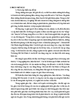Mẫu tiểu luận Tư tưởng Hồ Chí Minh về xây dựng đội ngũ cán bộ, đảng viên