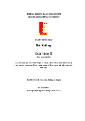 Bài giảng giải tích 2 | Trường đại học Bách Khoa, Đại học Đà Nẵng