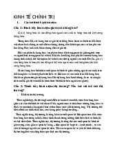 Câu hỏi trình bày khái niệm môn Kinh tế chính trị | Đại học Nội Vụ Hà Nội