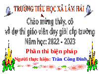Giáo án điện tử Hoạt động trải nghiệm 3 Chân trời sáng tạo: Phần thi biện pháp