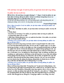 Văn mẫu lớp 6 Cánh diều bài Viết một đoạn văn ngắn về một tác phẩm, tác giả hoặc nhân vật trong những tác phẩm văn học em đã học