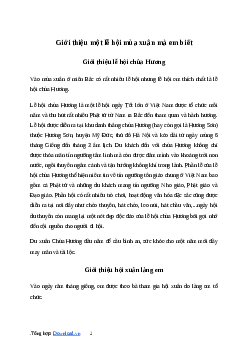 Văn mẫu Giới thiệu một lễ hội mùa xuân mà em biết | Kết nối tri thức