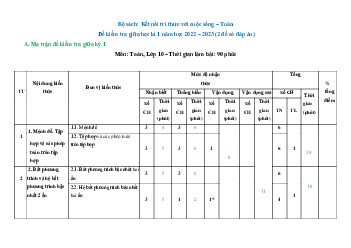 Bộ đề thi giữa học kì 1 môn Toán 10 năm học 2022 - 2023 sách Kết nối tri thức