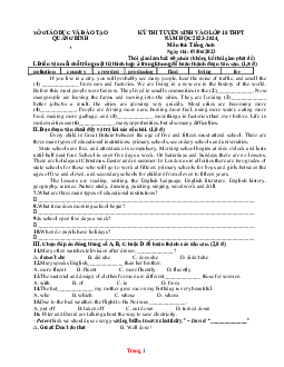 Đề thi tuyển sinh vào lớp 10 THPT năm 2023-2024 môn Tiếng Anh Sở GD Quảng Bình (có lời giải)