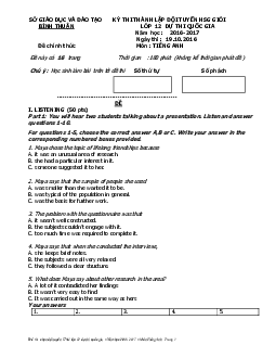 Đề thi chọn đội tuyển dự thi HSG quốc gia lớp 12 THPT tỉnh Bình Thuận năm 2016 - vòng 2