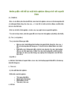 Văn mẫu lớp 6: Kể lại một trải nghiệm đáng nhớ về người thân trong gia đình | Cánh diều