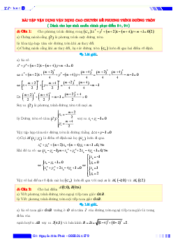 Bài tập vận dụng – vận dụng cao chuyên đề phương trình đường tròn