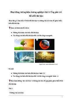 Giải Hoạt động trải nghiệm 6: Ứng phó với biến đổi khí hậu  | Kết nối tri thức
