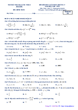 Đề kiểm tra ĐS&GT 11 chương 5 năm 2018 – 2019 trường Phan Chu Trinh – Đăk Lăk