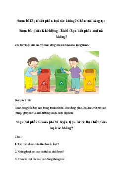 Soạn bài Bạn biết phân loại rác không? trang 130 | Tiếng việt lớp 2 | Chân trời sáng tạo