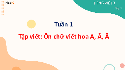 Tuần 1 - Tập viết: Ôn chữ viết hoa A ,Ă , Â (Tiết 3) | Bài giảng PowerPoint Tiếng Việt 3 | Cánh Diều