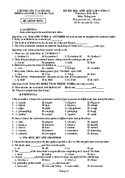 Đề thi học sinh giỏi lớp 9 vòng 2 năm 2012-2013 môn Tiếng Anh phòng giáo dục và đào tạo huyện Tam Dương - (có đáp án )