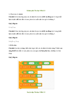 Tin học 8 Bài 13: Cấu trúc rẽ nhánh - Chân trời sáng tạo