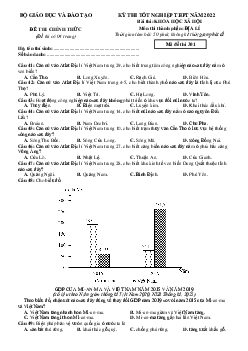 Đề thi tốt nghiệp THPT 2022 môn Địa có đáp án mã đề 301-302-303
