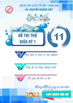 Top 19 đề thi thử giữa kỳ 1 môn Toán 11 – Nguyễn Hoàng Việt
