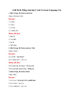 Giải Tiếng Anh lớp 1 Unit 2 Lesson Language Use SGK | Explore Our World