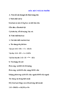 Hóa học 9 Bài 18: Nhôm