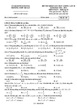 Đề khảo sát Toán 10 lần 2 năm 2022 – 2023 trường THPT Kẻ Sặt – Hải Dương