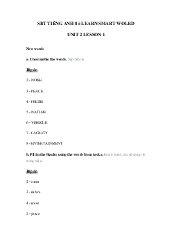 Sách bài tập tiếng Anh 8 unit 2 lesson 1