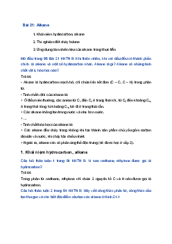 Giải Khoa học tự nhiên 9 Chân trời sáng tạo Bài 21: Alkane