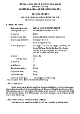Đề cương chi tiết môn Lịch sử các học thuyết kinh tế | Trường Đại học Kinh Doanh và Công Nghệ Hà Nội