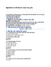 Mg(OH)2 là chất điện li mạnh hay yếu - Hóa học 11