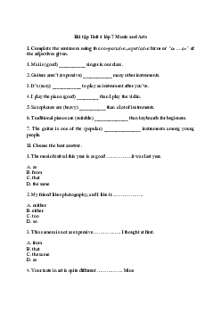 Giải Bài tập tiếng Anh 7 Unit 4: Music and Arts | Global Success