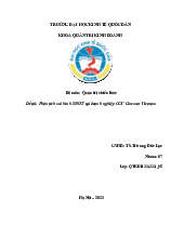 Bài tập Phân tích mô hình SWOT tại doanh nghiệp CGV Cinemas Vietnam môn Quản trị chiến lược | Đại học Kinh tế Quốc Dân