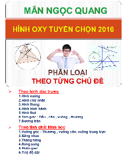 Hình học Oxy tuyển chọn phân loại theo chủ đề – Mẫn Ngọc Quang