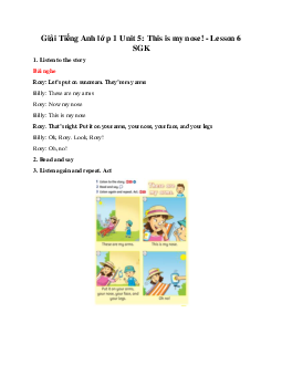Giải Tiếng Anh lớp 1 Unit 5: This is my nose! - Lesson 6 SGK | Family & Friends