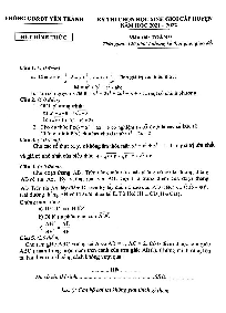 Đề thi HSG huyện Toán 9 năm 2021 – 2022 phòng GD&ĐT Yên Thành – Nghệ An