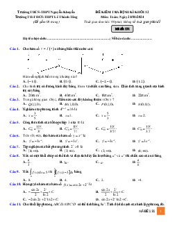 Đề kiểm tra Toán 12 năm 2024 trường Nguyễn Khuyến & Lê Thánh Tông – TP HCM