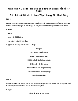 Giải Toán lớp 4 Bài 5: Giải bài toán có ba bước tính | Kết nối tri thức