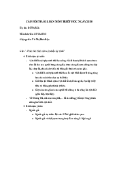 Câu hỏi thảo luận - Triết học Mac - Leenin ngày 28/10 | Học viện phụ nữ Việt Nam