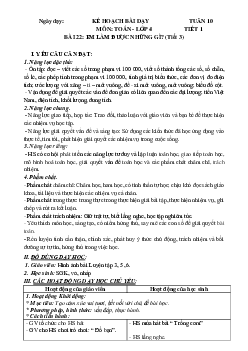 Giáo án Toán lớp 4 Tuần 10 | Chân trời sáng tạo