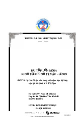 Vai trò của Nhà nước trong việc đảm bảo hài hòa các lợi ích kinh tế ở Việt Nam - Kinh tế Chính trị Mác-Lê Nin (KTCT01) | Đại học kinh tế quốc dân NEU