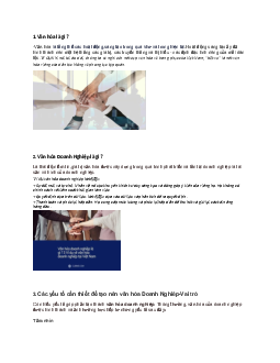 Khái quát về văn hóa doanh nghiệp