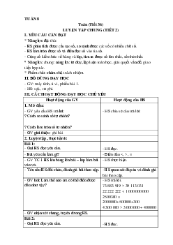 Giáo án Toán lớp 4 Tuần 8 | Kết nối tri thức