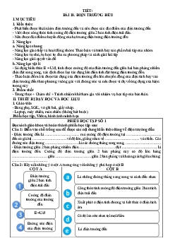 Bài 18: Điện trường đều | Giáo án Vật Lí 11 Kết nối tri thức