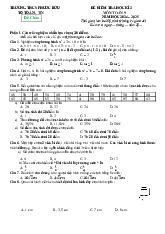 Đề học kì 2 Toán 9 năm 2024 – 2025 trường THCS Phước Bửu – BR VT