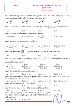 TOP 10 đề thi thử QG môn Toán 2020 -Tập 6 (có đáp án)
