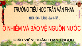 Giáo án điện tử Khoa học 4 Chân trời sáng tạo: Ô nhiễm và bảo vệ nguồn nước