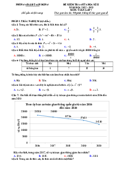 Đề giữa học kì 2 Toán 7 năm 2022 – 2023 phòng GD&ĐT Sơn Động – Bắc Giang