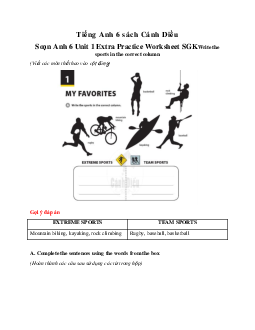 Soạn Anh 6 Unit 1 Extra Practice Worksheet SGK Cánh diều