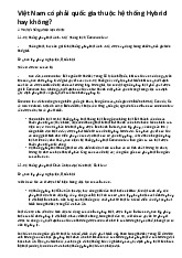 Việt Nam có phải quốc gia thuộc hệ thống Hybrid hay không | Trường Đại học Kinh tế – Luật