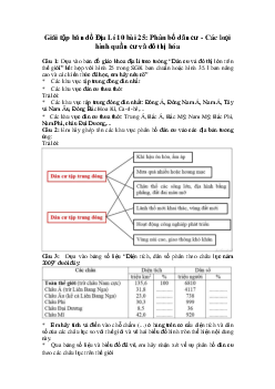 Tập bản đồ Địa lý lớp 10 bài 25: Phân bố dân cư - Các loại hình quần cư và đô thị hóa