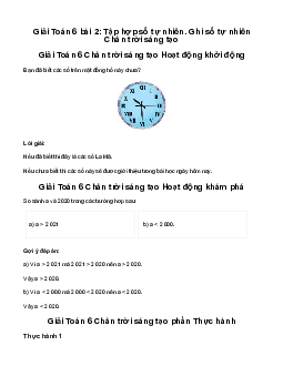 Giải Toán 6 Bài 2: Tập hợp số tự nhiên. Ghi số tự nhiên sách Chân Trời Sáng Tạo